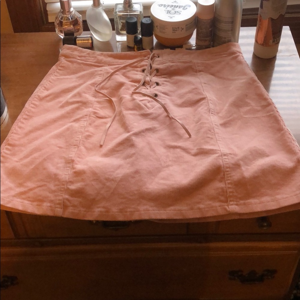 Pink corduroy skirt
